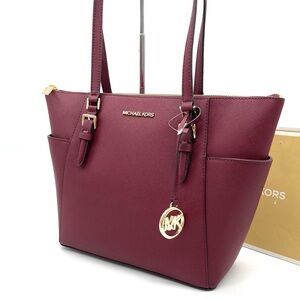 Michael Kors Large Charlotte Tote Bag Dark Cherry